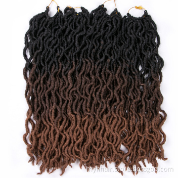 Faux Locs Curly 20 inch 24 roots/pack,Afro Locs twist Ombre Three Tone Synthetic Goddess Locs  Hair extensions Crochet Braids